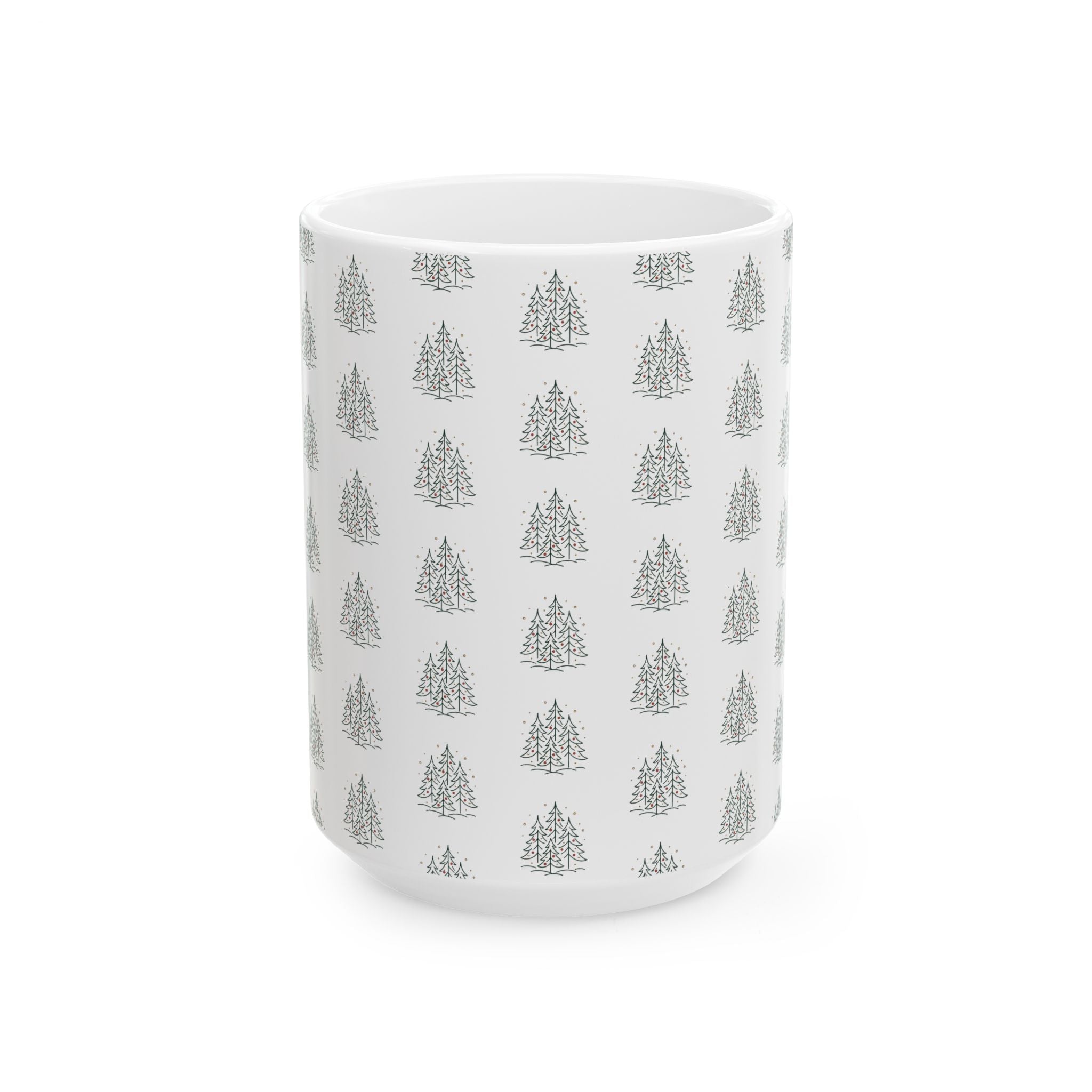 Christmas Tree Ceramic Mug – Minimal Holiday Coffee Mug (11oz & 15oz)