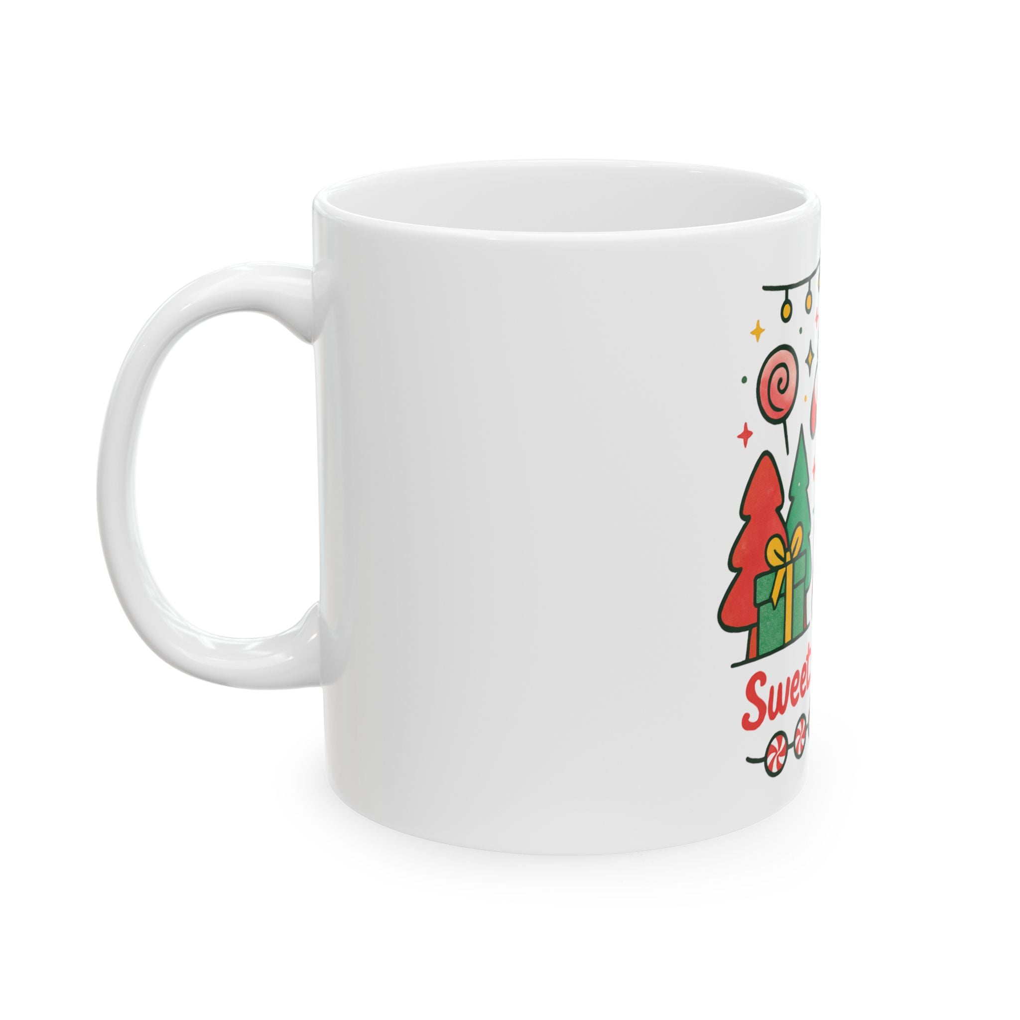 Sweet Holidays Candy Cane Mug — Cute Christmas Coffee Cup (11oz & 15oz)