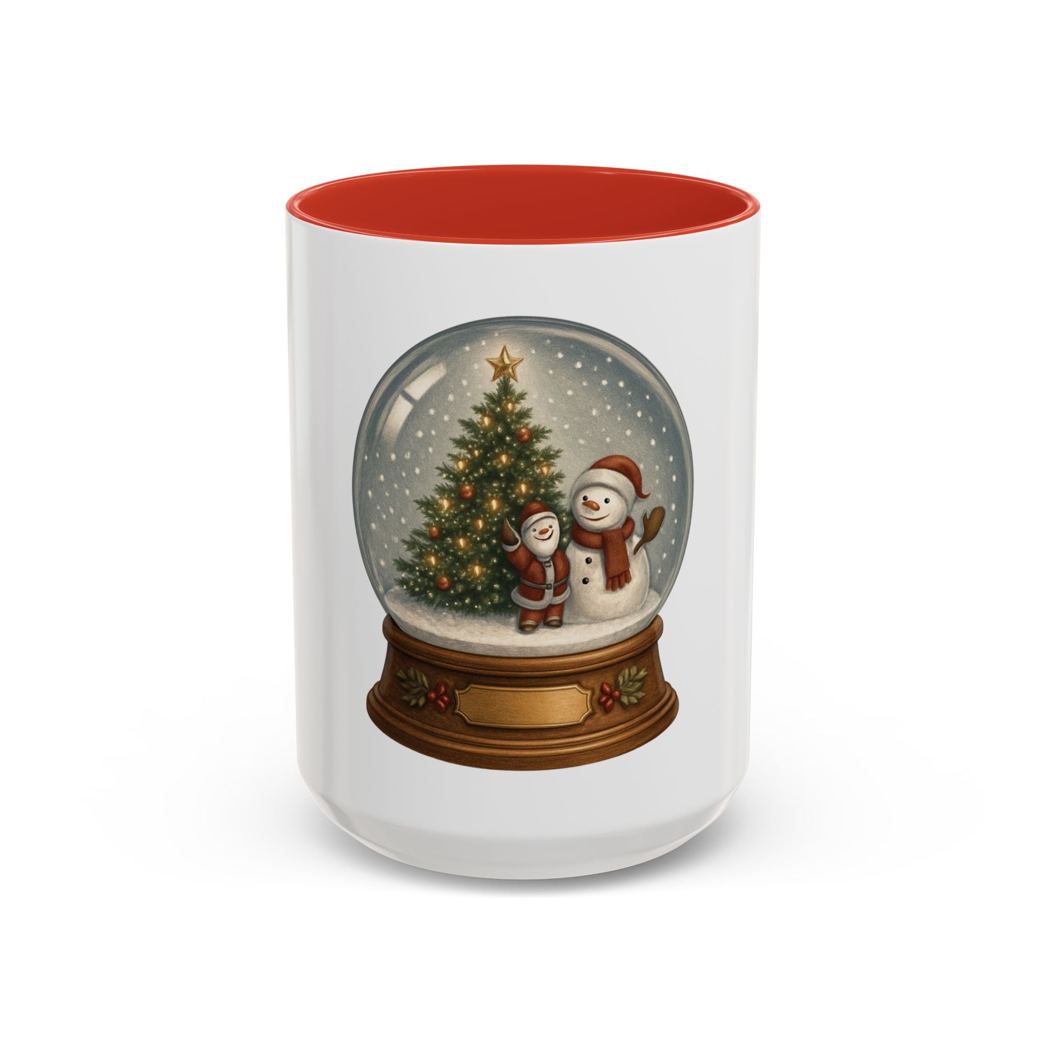 Candy Cane Accent Coffee Mug — Festive Red Stripe Holiday Coffee Cup (11/15oz)