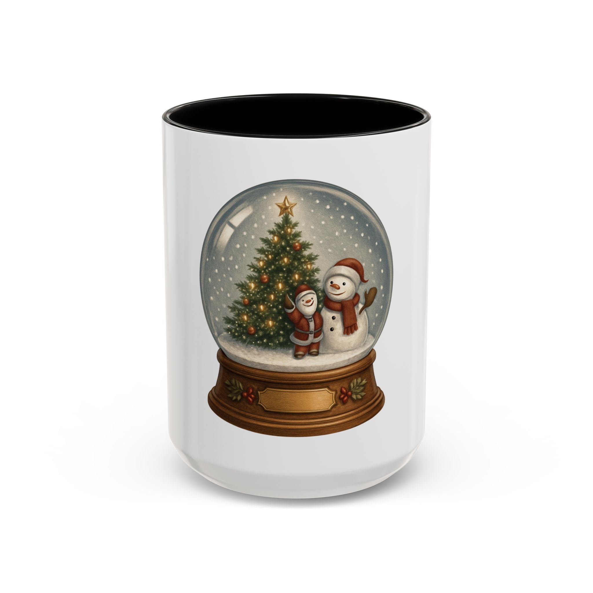 Candy Cane Accent Coffee Mug — Festive Red Stripe Holiday Coffee Cup (11/15oz)