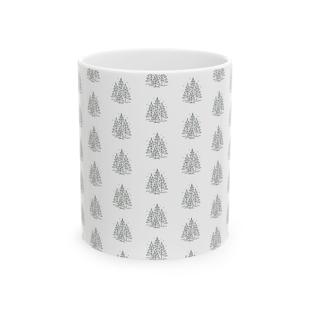 Christmas Tree Ceramic Mug – Minimal Holiday Coffee Mug (11oz & 15oz)