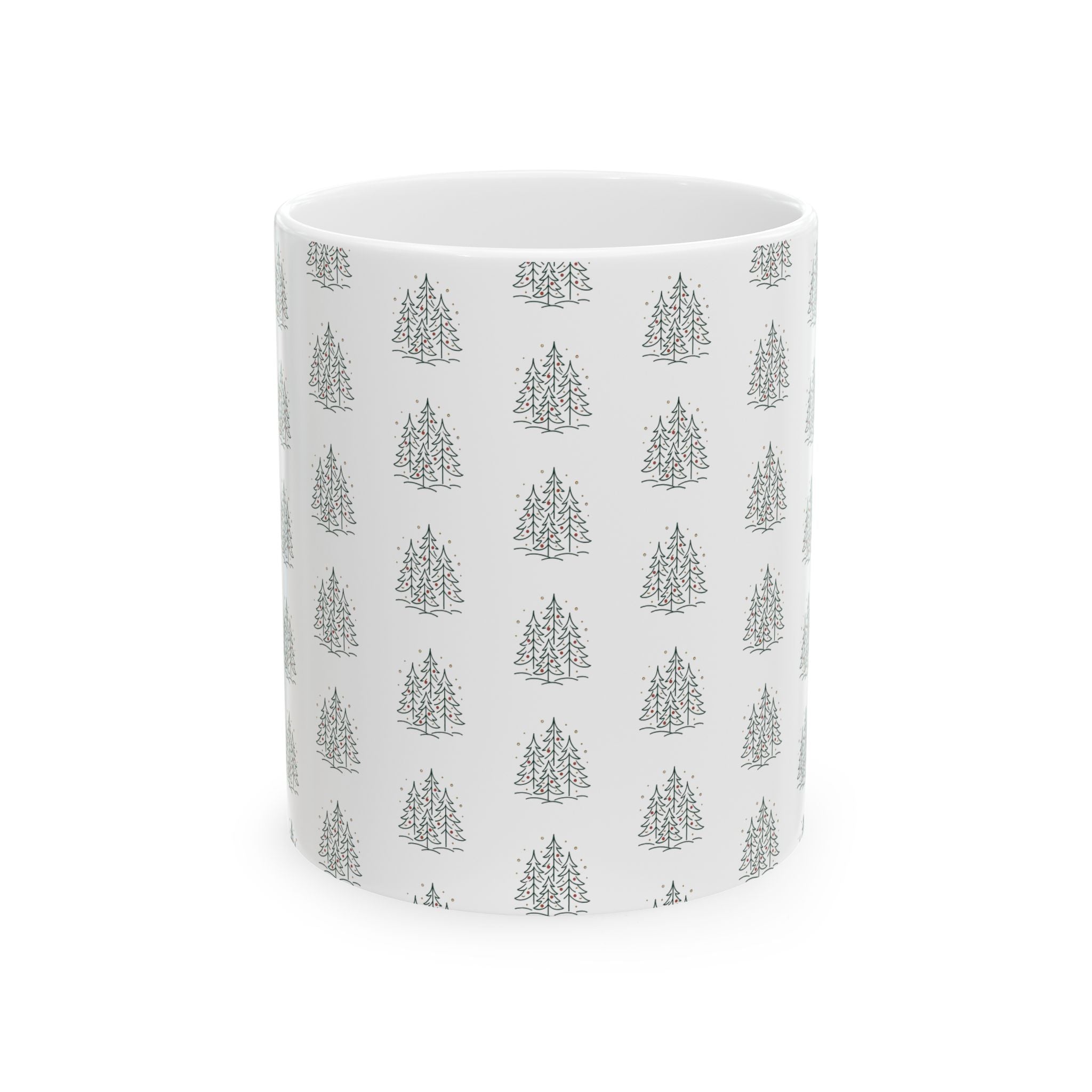 Christmas Tree Ceramic Mug – Minimal Holiday Coffee Mug (11oz & 15oz)