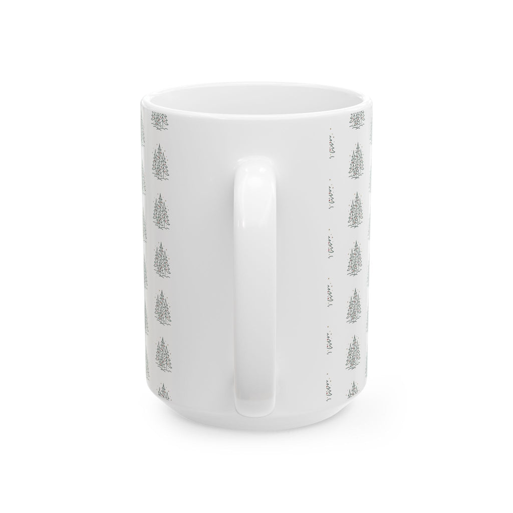 Christmas Tree Ceramic Mug – Minimal Holiday Coffee Mug (11oz & 15oz)