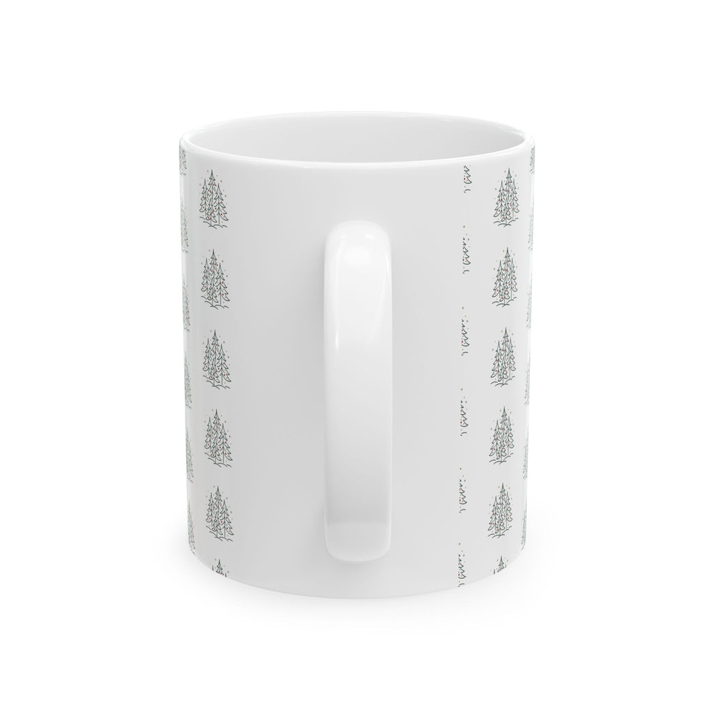 Christmas Tree Ceramic Mug – Minimal Holiday Coffee Mug (11oz & 15oz)