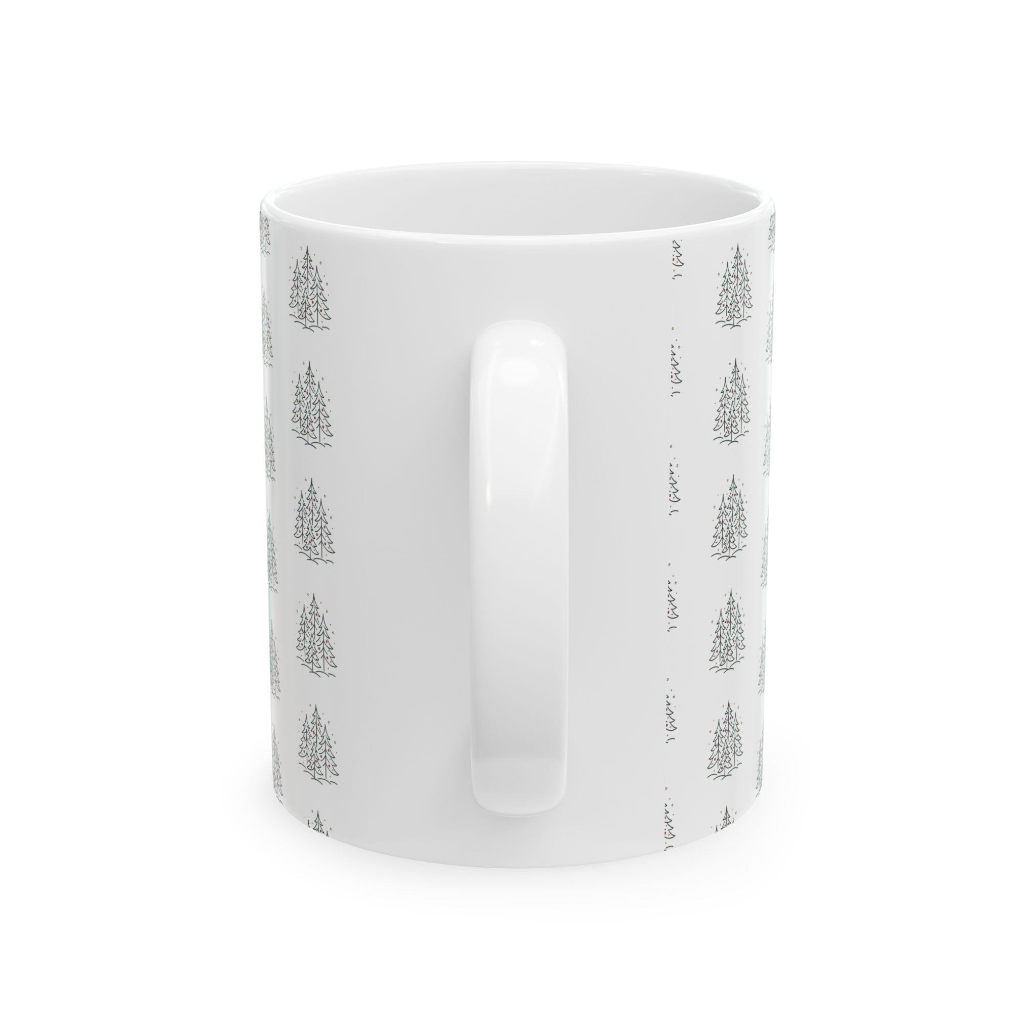 Christmas Tree Ceramic Mug – Minimal Holiday Coffee Mug (11oz & 15oz)
