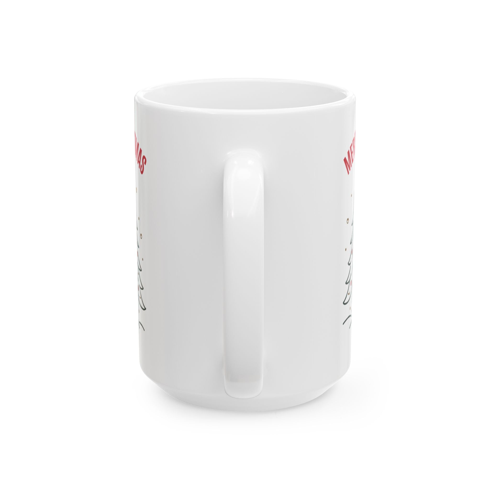 Merry Christmas Tree Ceramic Mug — Holiday 11oz & 15oz Coffee Cup