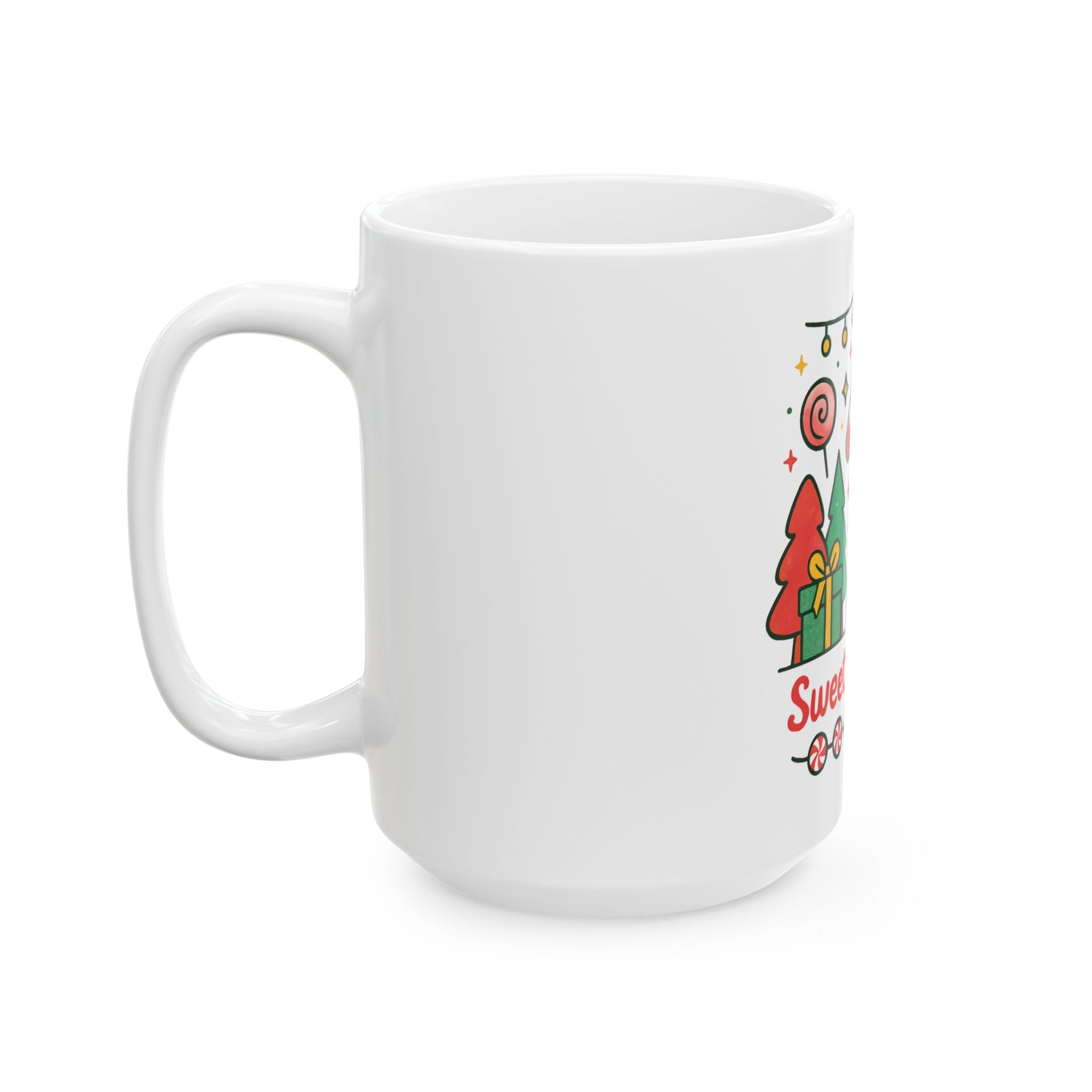 Sweet Holidays Candy Cane Mug — Cute Christmas Coffee Cup (11oz & 15oz)