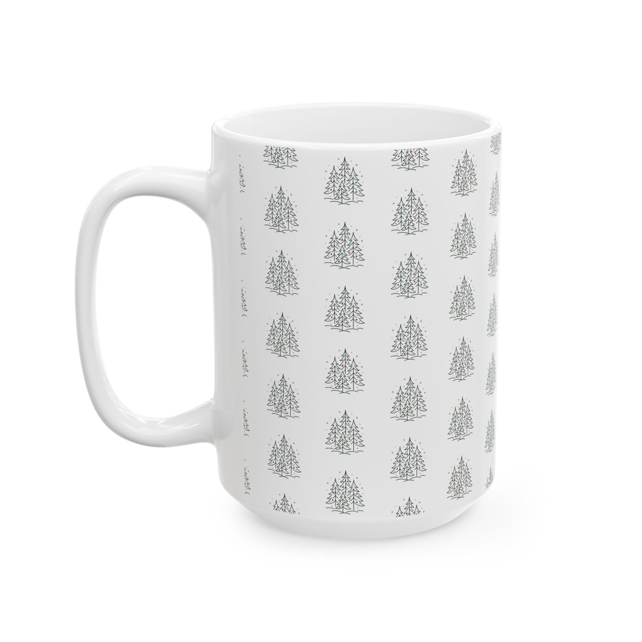 Christmas Tree Ceramic Mug – Minimal Holiday Coffee Mug (11oz & 15oz)