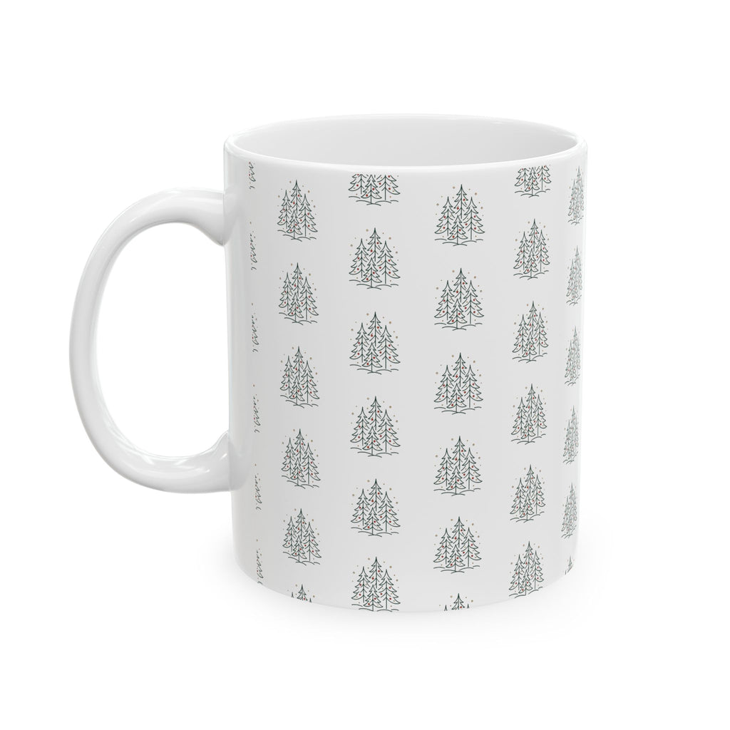 Christmas Tree Ceramic Mug – Minimal Holiday Coffee Mug (11oz & 15oz)