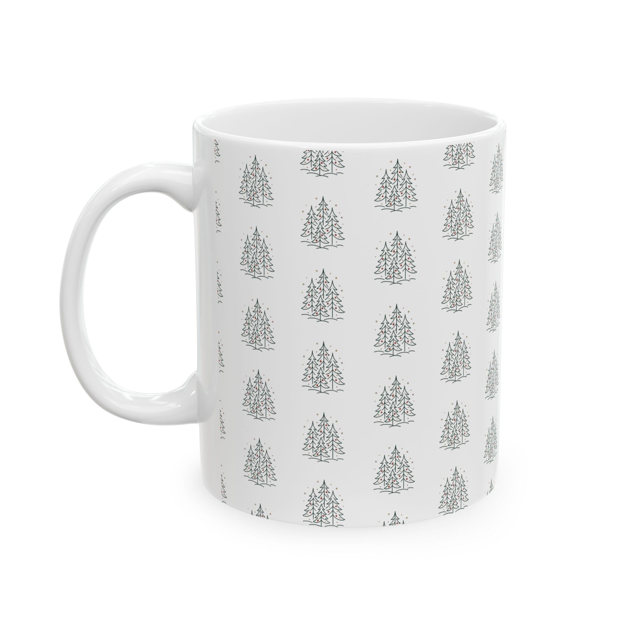 Christmas Tree Ceramic Mug – Minimal Holiday Coffee Mug (11oz & 15oz)